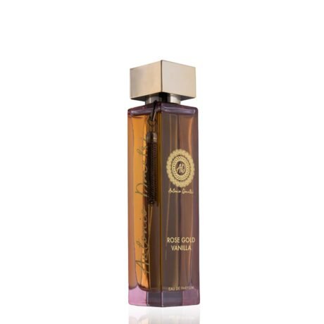ROSE GOLD VANILLA - روز جولد فانيلا Brand: Antonio Dmetri Fragrance Type: eau de parfum Size: 100ml Fragrance Family: Flower mix balsamic Fragrance Description: Top Note: Fresh (Mandarin, Water notes) Middle Note: Floral sweet (Turkish rose lokum) Base Note: Sweet (Vanilla Sugar, White musk) العلامة التجارية: أنتونيو ديميتري نوع العطر: او دي بارفان الحجم: 100 مل من عائلة العطور الورد بخليط البلسميك :مكونات العطر (النوتة العليا: فريش (الماندرين ، نفحات مائية (النوتة الوسطى "قلب العطر": الزهور الحلوة (وردة الحلقوم التركية (قاعدة العطر"النوتة السفلى": حلو (سكر فانيليا ، مسك أبيض