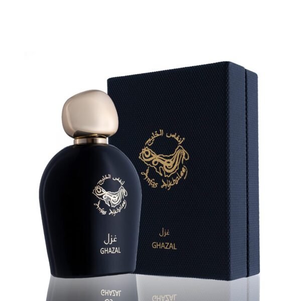 GHAZAL - غزل Brand: Anfas Al Khaleej Perfumes Fragrance Type: eau de parfum Size: 100ml Fragrance Family: Floral / Woody Fragrance Description: Top Note: Hyacinth, Pineapple Middle Note: Iris, Jasmine, Pink pepper Base Note: Vetiver, Musk, Patchouli, Amber, Vanilla العلامة التجارية: أنفاس الخليج للعطور نوع العطر: او دي بارفان الحجم: 100 مل من عائلة العطور الخشبية الزهرية :مكونات العطر النوتة العليا: صفير ، أناناس النوتة الوسطى "قلب العطر": السوسن ، الياسمين ، فلفل وردي قاعدة العطر"النوتة السفلى": نجيل الهند ، المسك ، الباتشولي ، العنبر ، الفانيليا